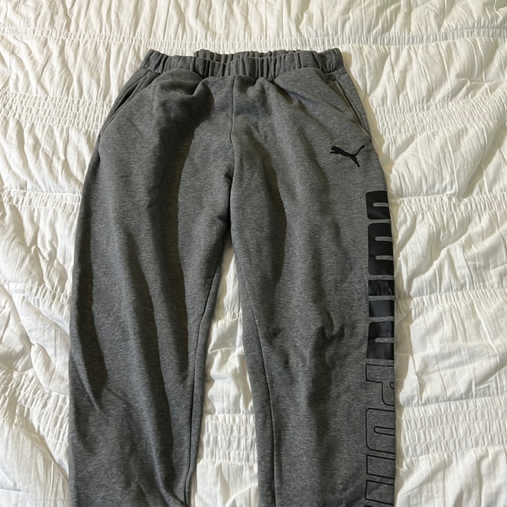 Mens Puma Sweatpants Gray